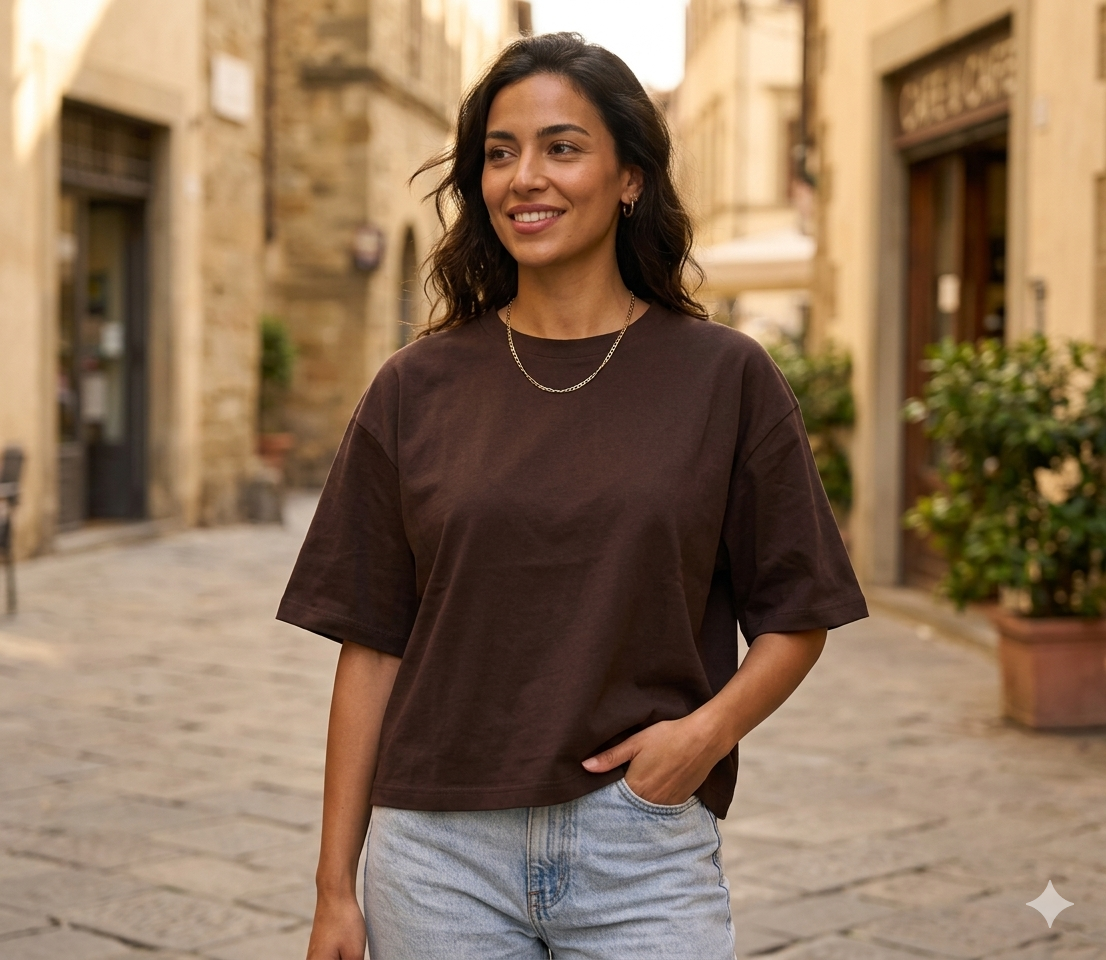 T-Shirt Paricollo Over Basic