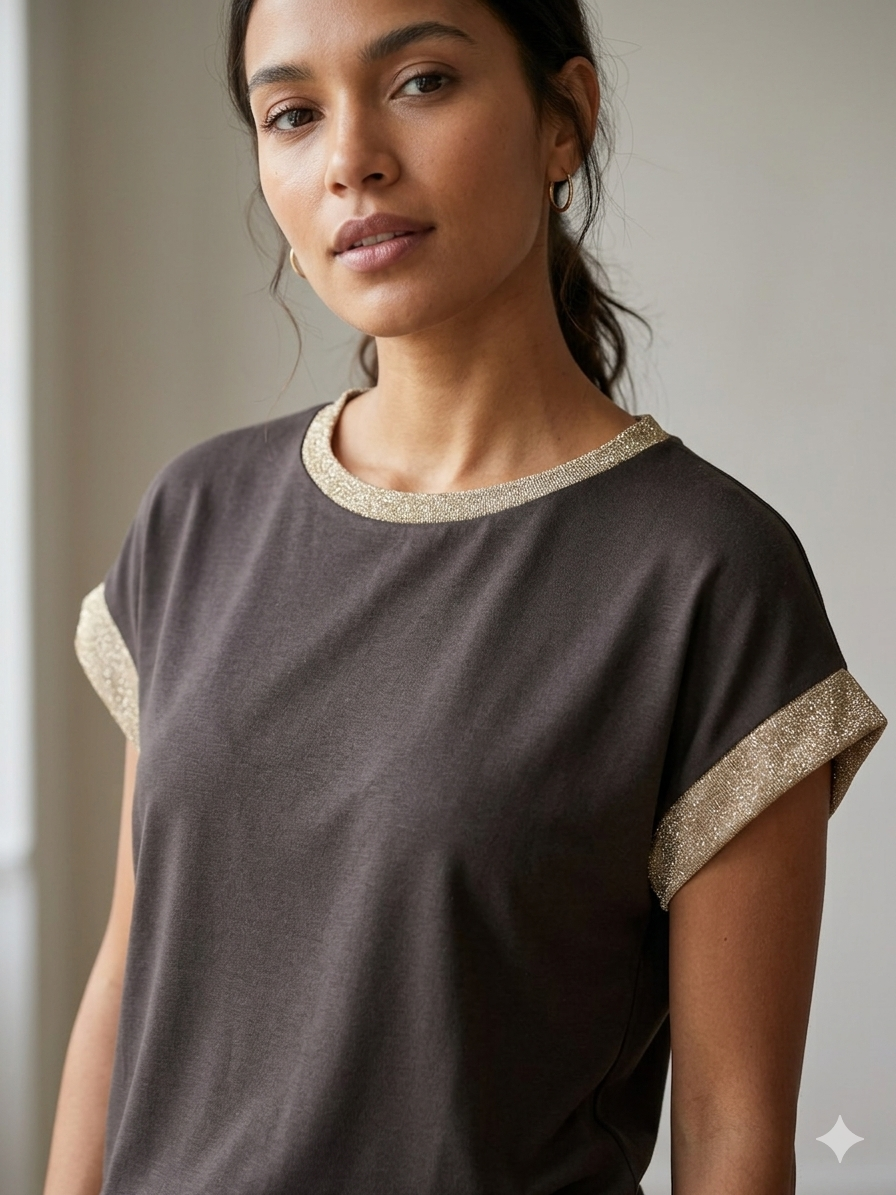 T-Shirt Donna Bordi Lurex