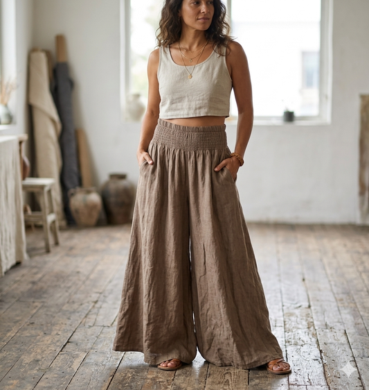 Pantalone Donna Lino Farfalla