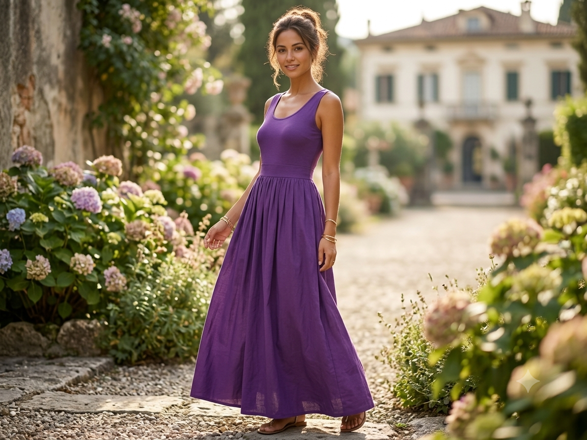 Abito Donna Lungo Cotone