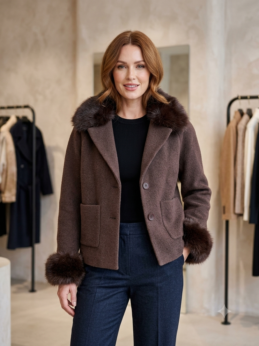 Cappotto Donna Corto Ecopelliccia