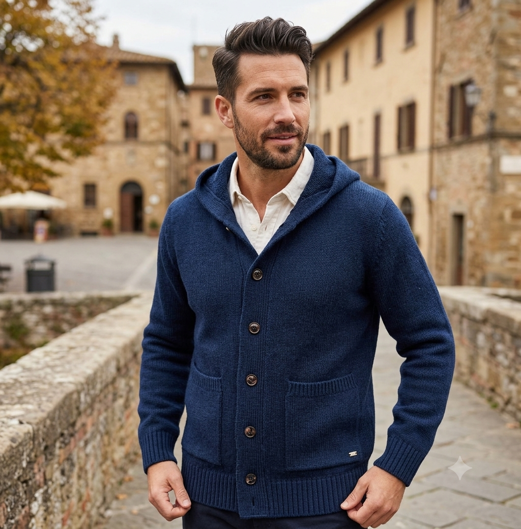 Giacca Maglia  Uomo Cappuccio