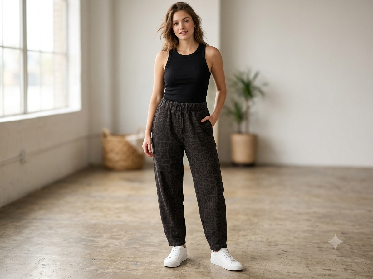 Pantalone Donna Felpa Animalier