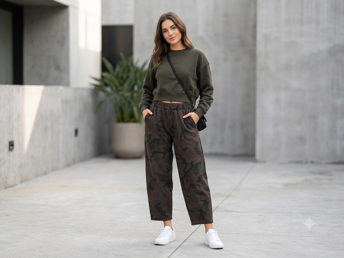 Pantalone Donna Felpa Camouflage