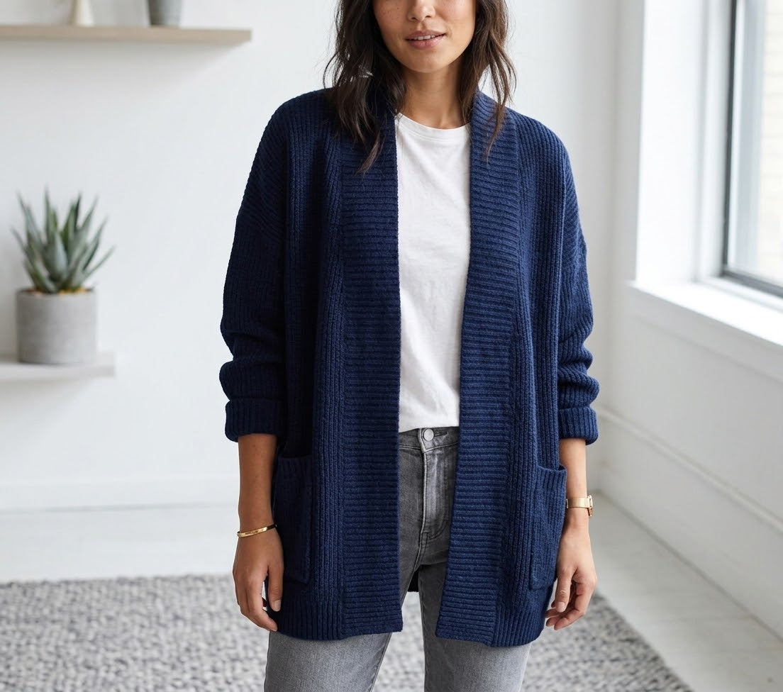 Cardigan Donna Lungo Aperto