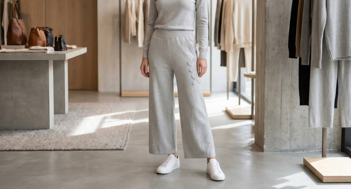 Pantalone Felpa Donna Ricamo