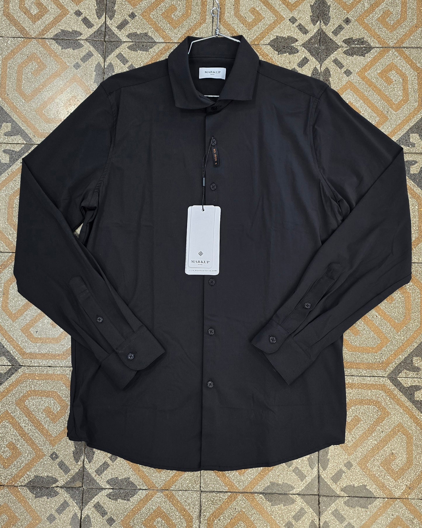 Camicia Iron Free Colletto Francese Elastica Slim No Stiro