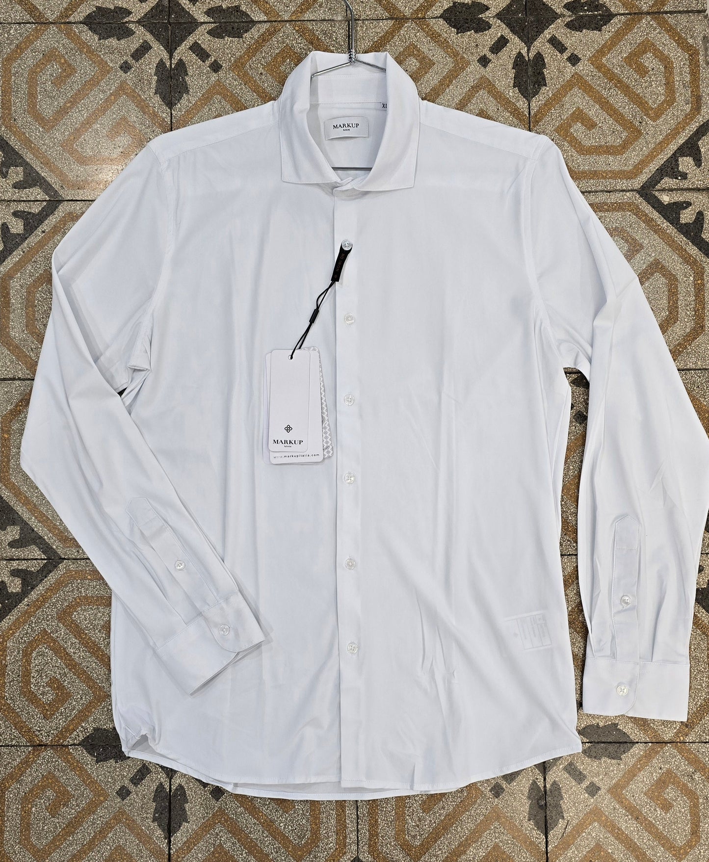 Camicia Iron Free Colletto Francese Elastica Slim No Stiro