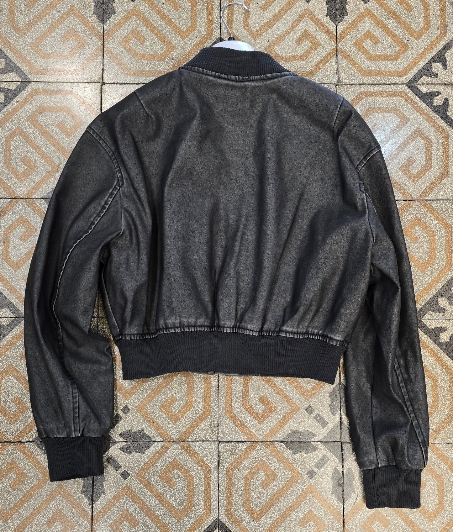 Bomber Ecopelle Effetto Maltinto Corto Vita