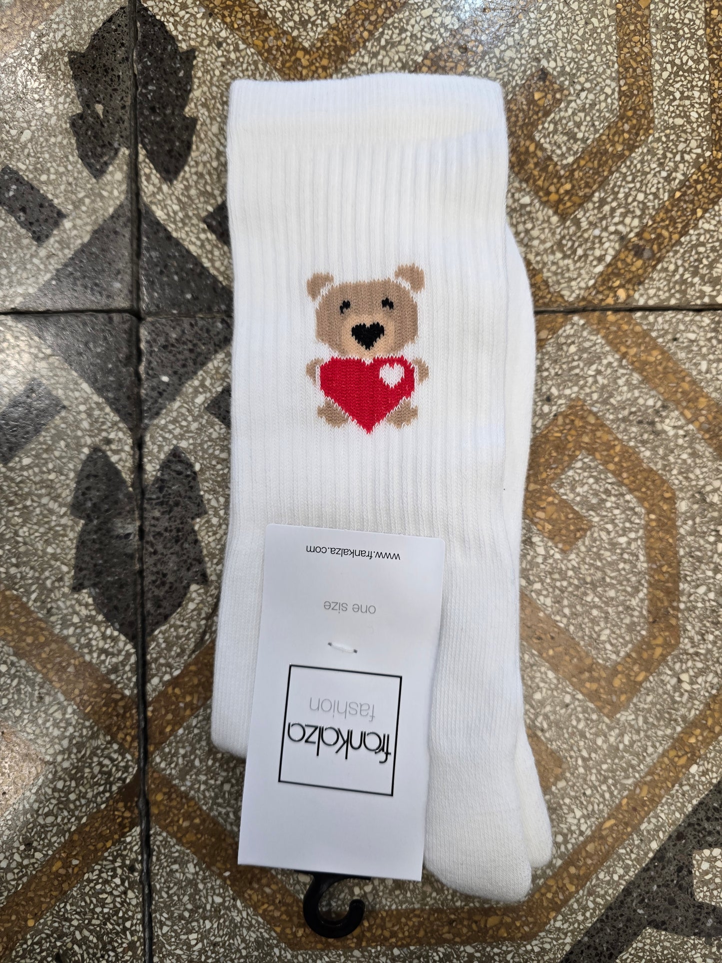 Calzini Cotone Sopra Caviglia Logo Orsetto Taglia Unica