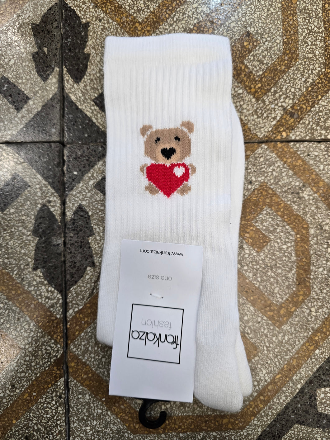 Calzini Cotone Sopra Caviglia Logo Orsetto Taglia Unica