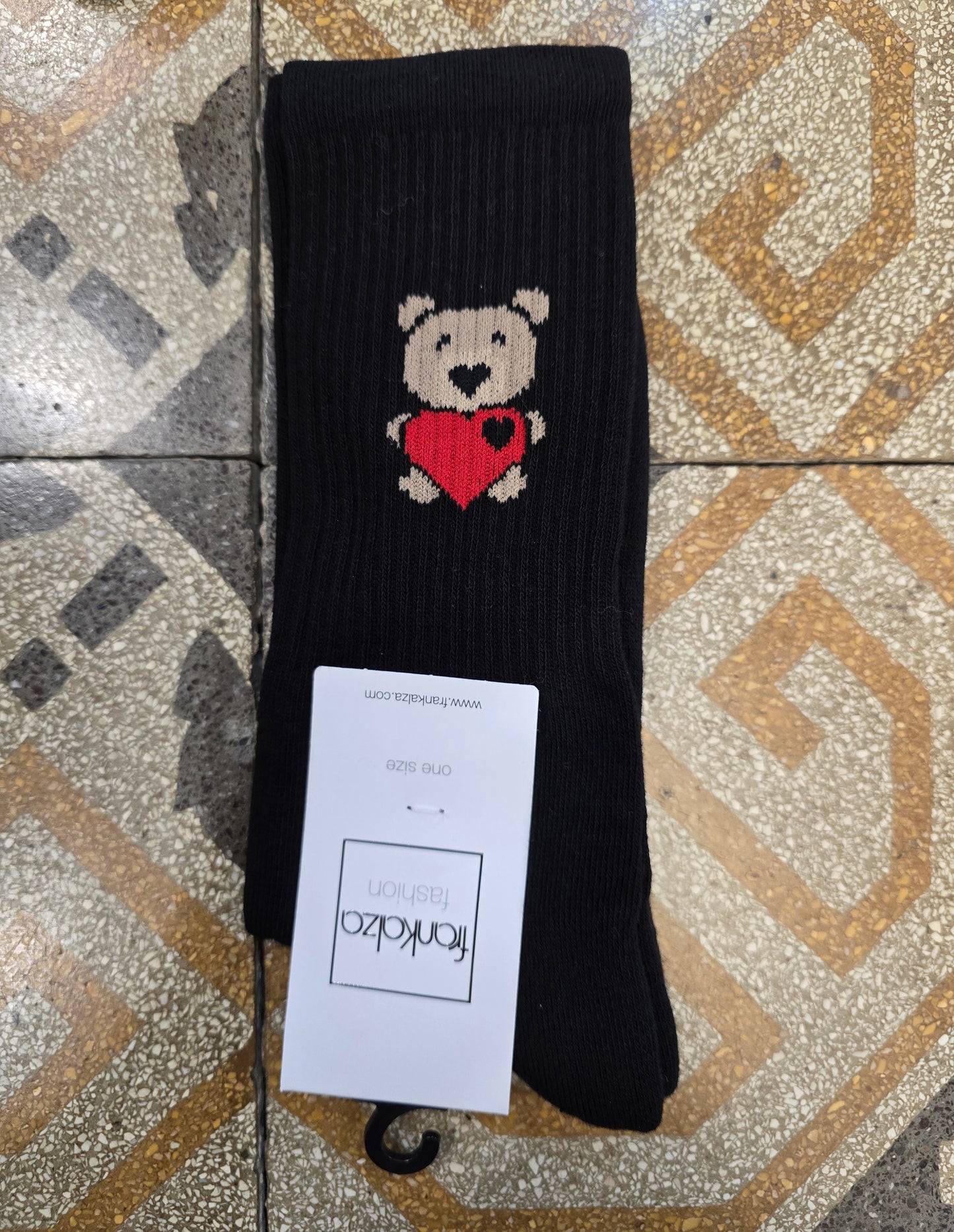 Calzini Cotone Sopra Caviglia Logo Orsetto Taglia Unica