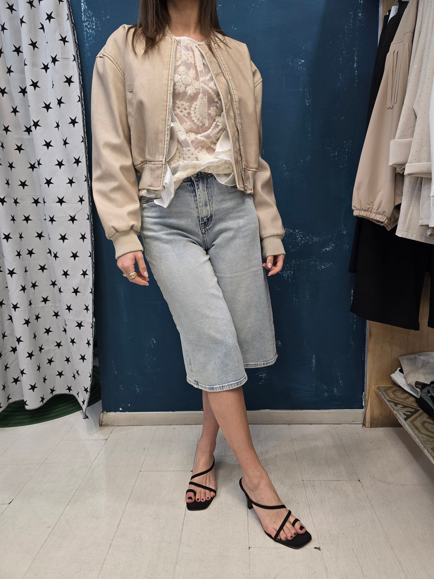 Bomber Ecopelle Effetto Maltinto Corto Vita