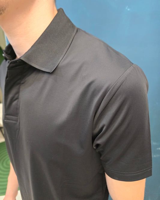 Polo Tessuto Tecnico No Iron Elasticizzata Nero