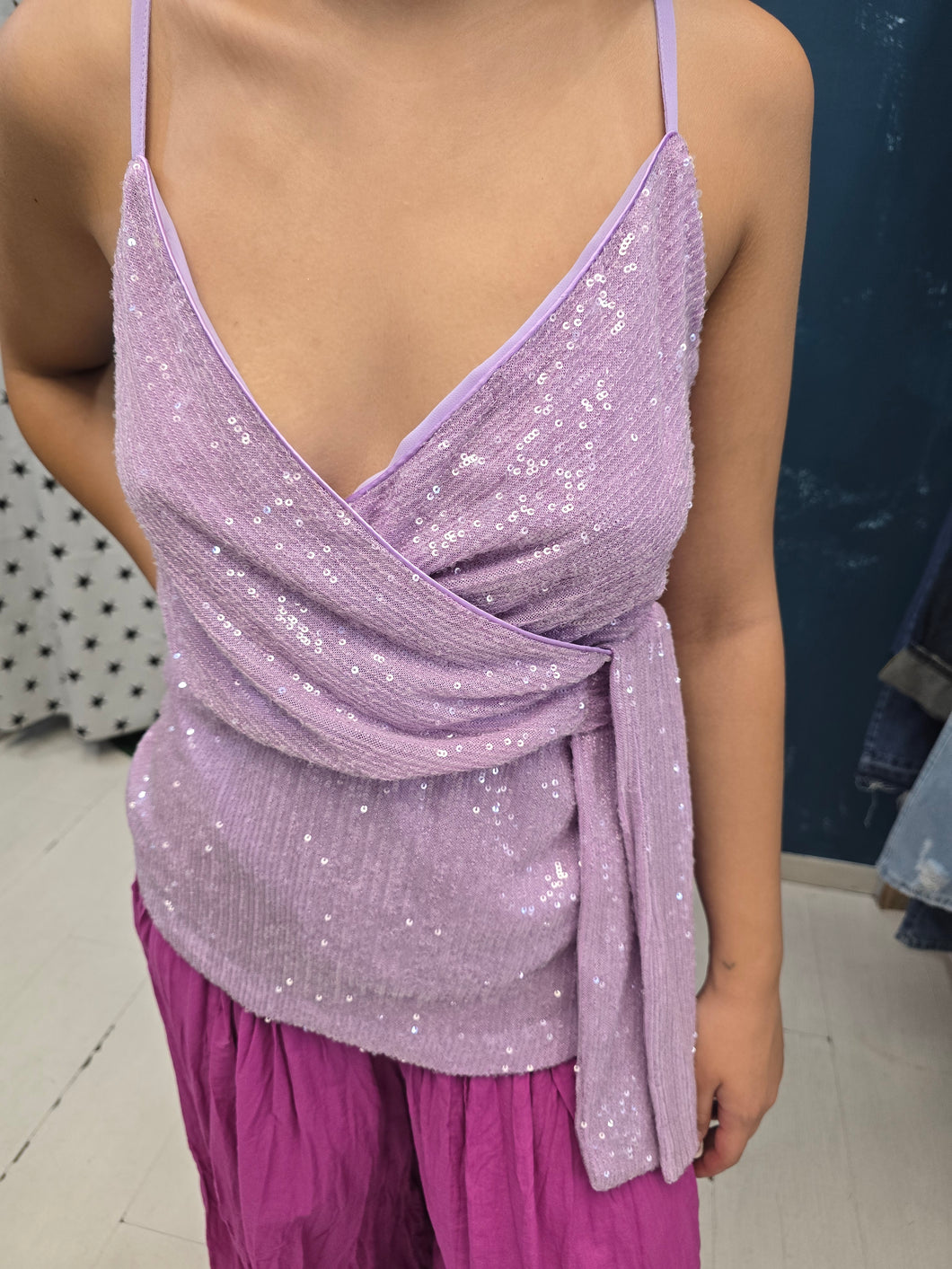 Top paillettes