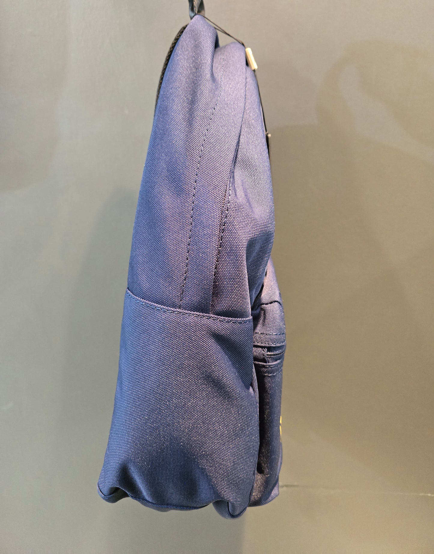 Zaino Tela Impermeabile Zip Tasche Laterali Blu