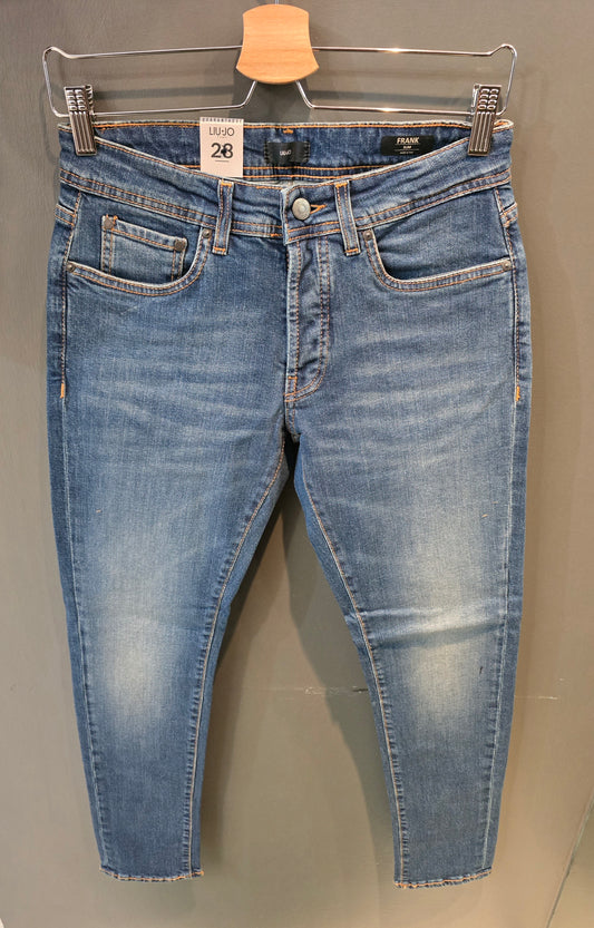 Jeans Frank Elasticizzato Medio Blu Slim Taglia 28