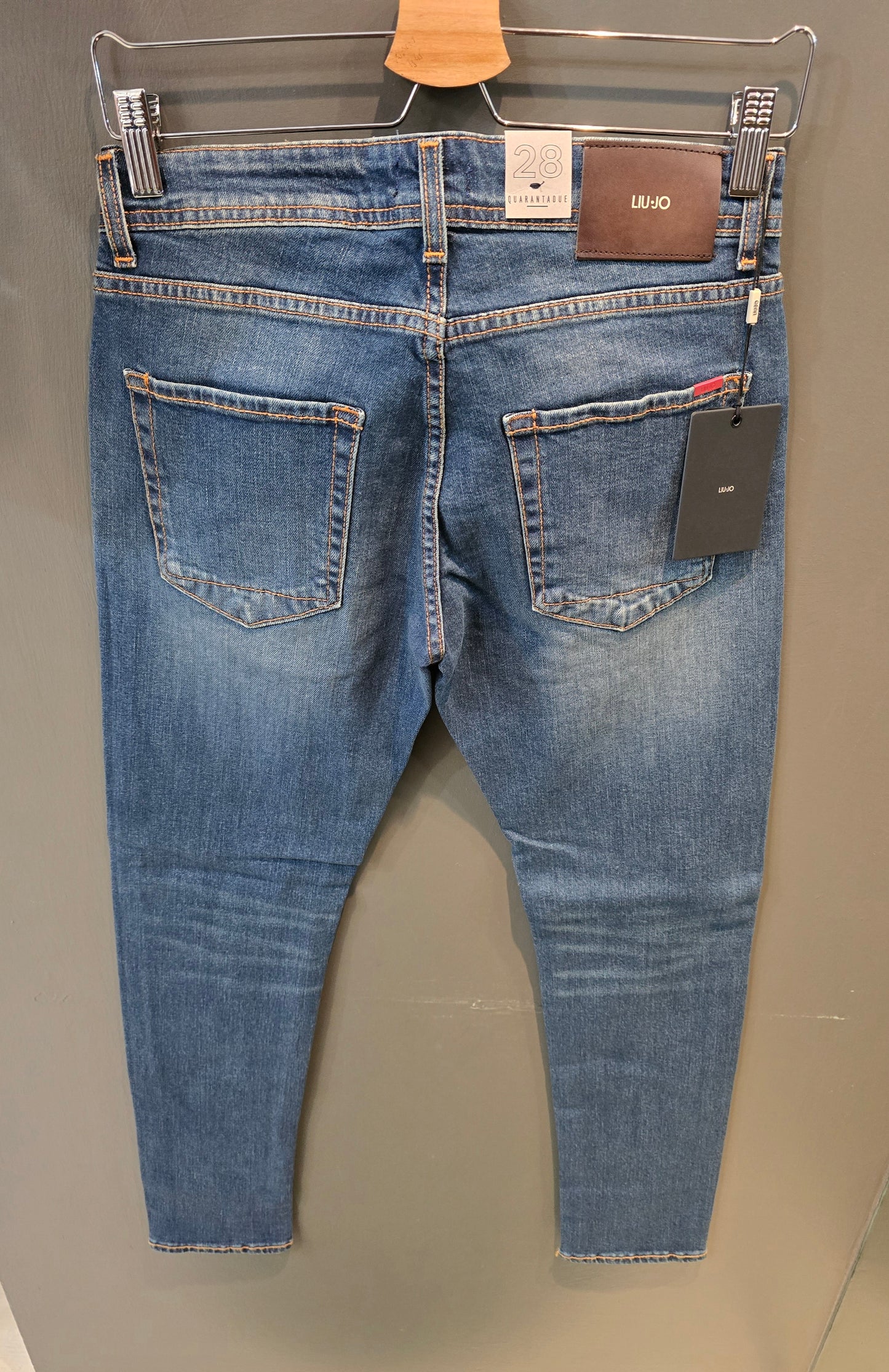 Jeans Frank Elasticizzato Medio Blu Slim Taglia 28