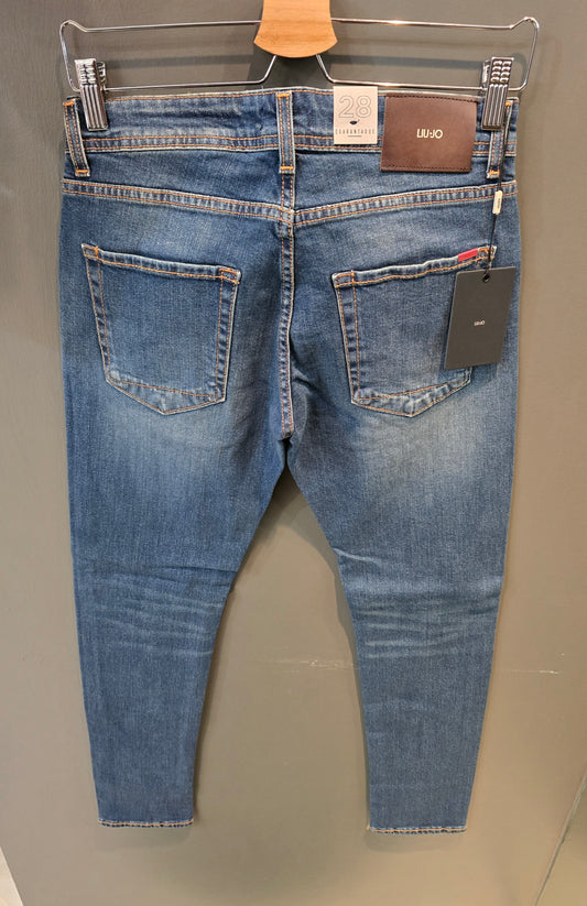 Jeans Frank Elasticizzato Medio Blu Slim Taglia 28