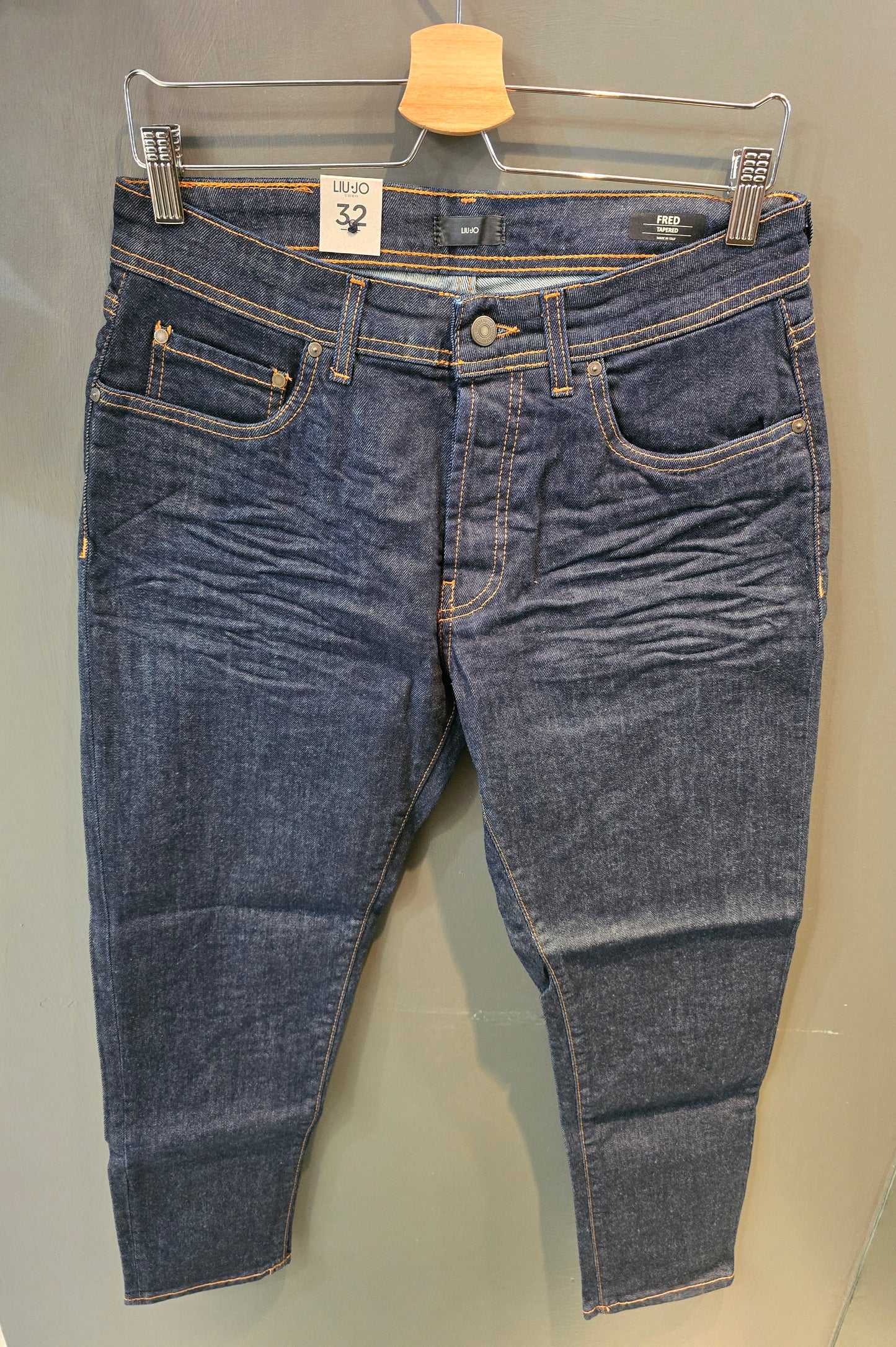 Jeans Fred Elasticizzato Blu Scuro Carrot