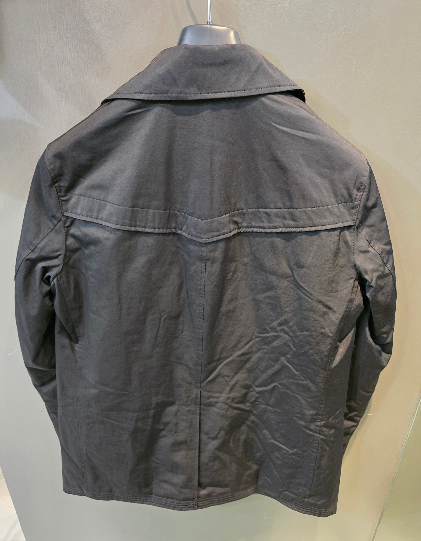 Giubbotto Impermeabile Imbottitura Media Doppiopetto Chiusura Interna Zip Nero