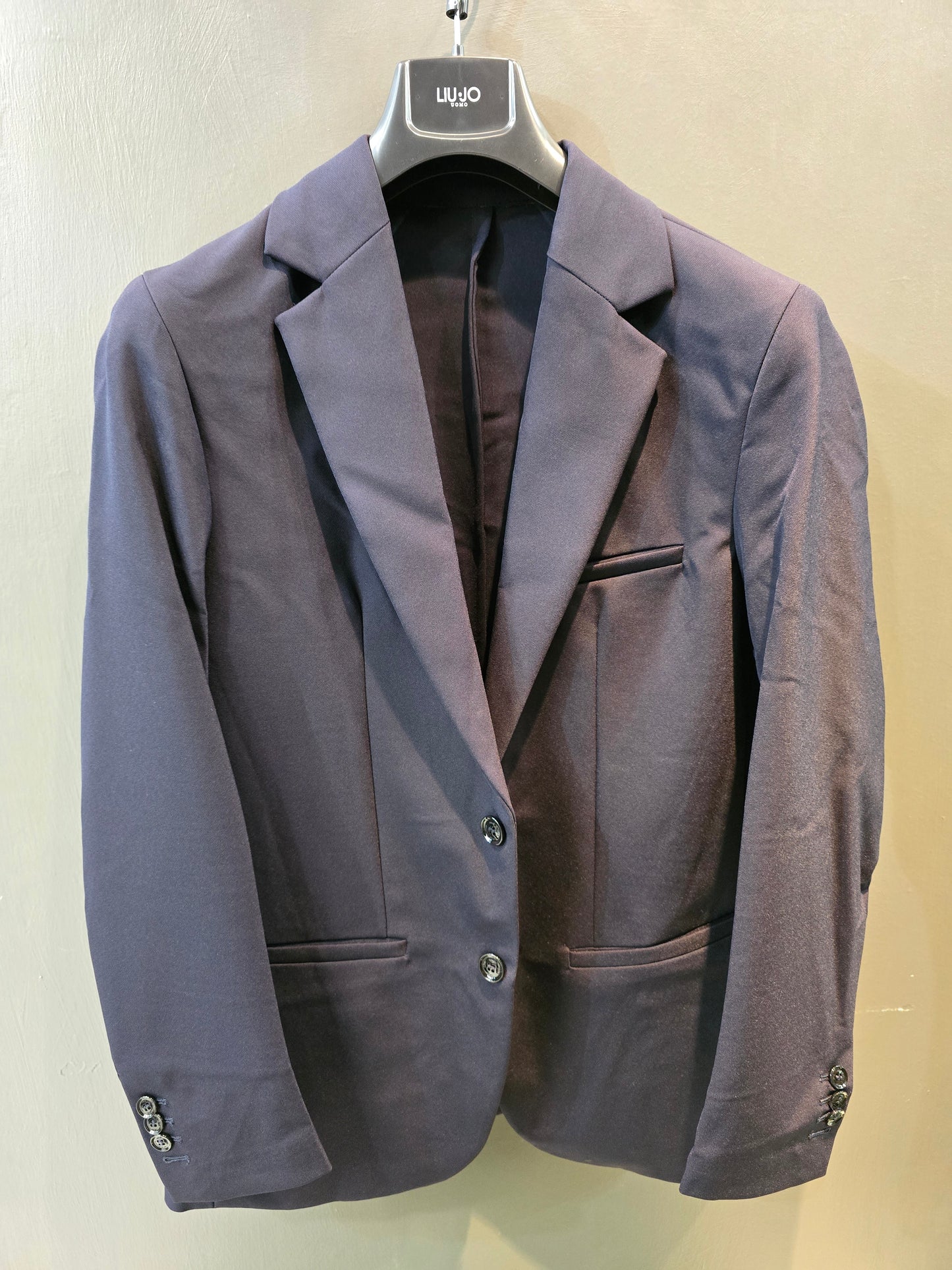 Giacca Slim Fit Blu Poliestere