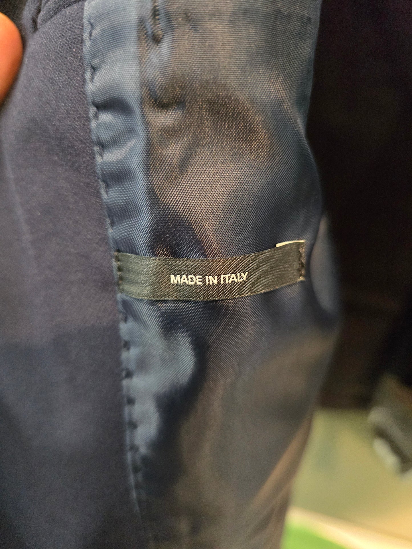 Giacca Slim Fit Blu Poliestere