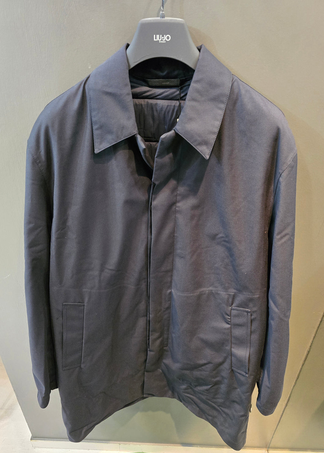 Cappotto Impermeabile Imbottitura Trapuntata Removibile Blu