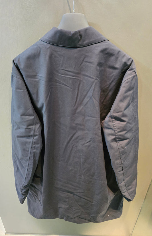 Cappotto Tessuto Impermeabile Imbottitura Interna Trapuntata Removibile Blu Scuro