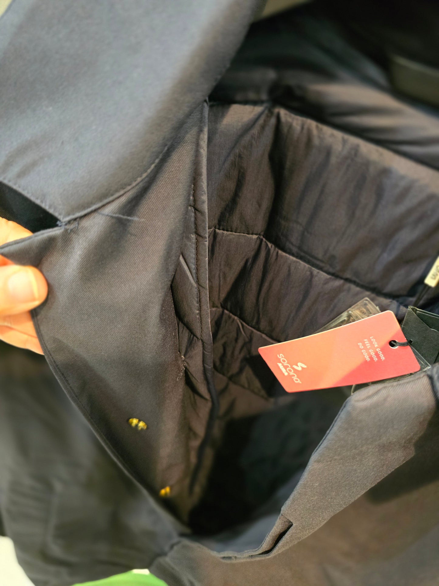 Cappotto Tessuto Impermeabile Imbottitura Interna Trapuntata Removibile Blu Scuro