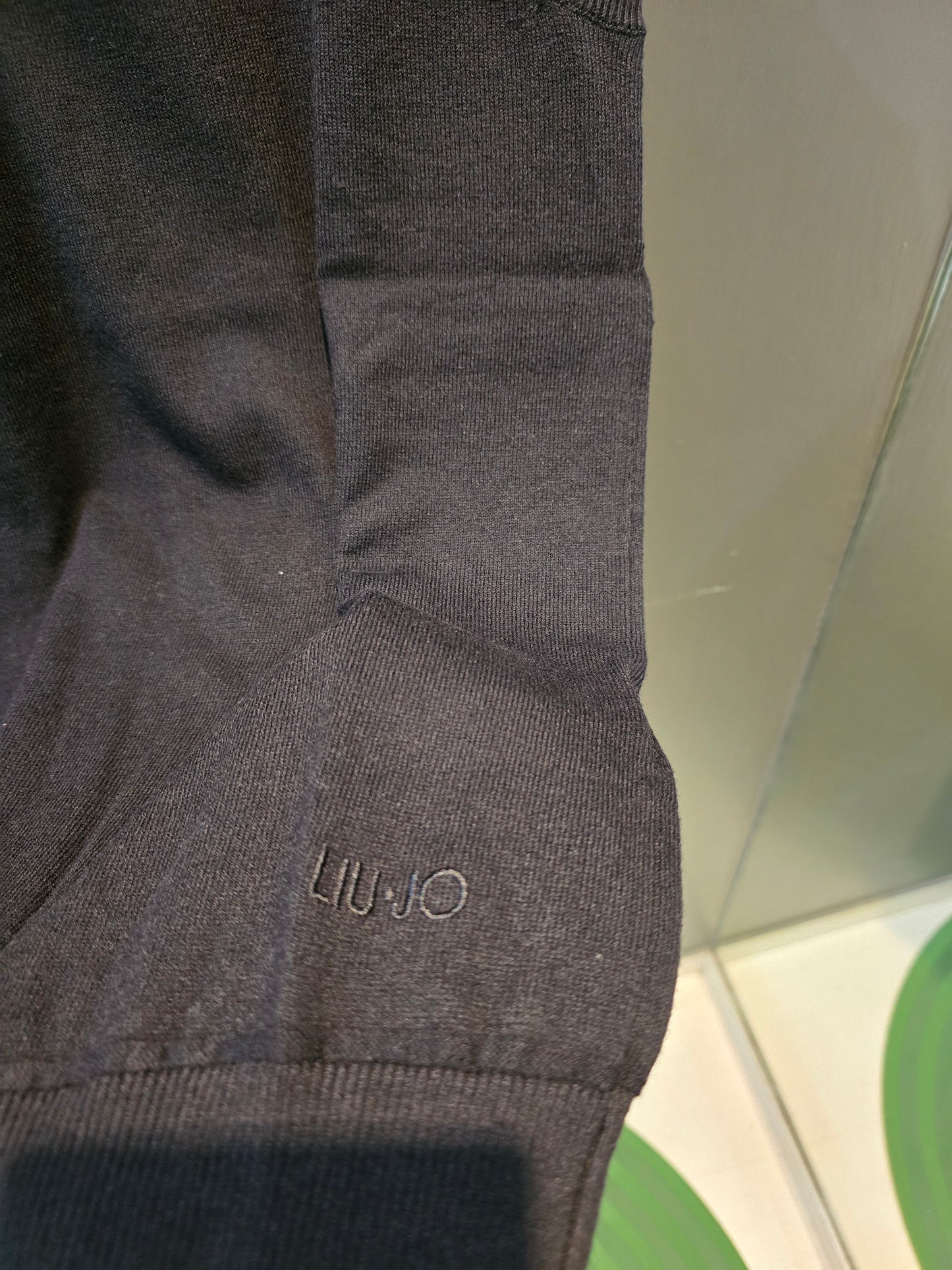 Gilet Maglia Cotone Lana Scollo V Nero