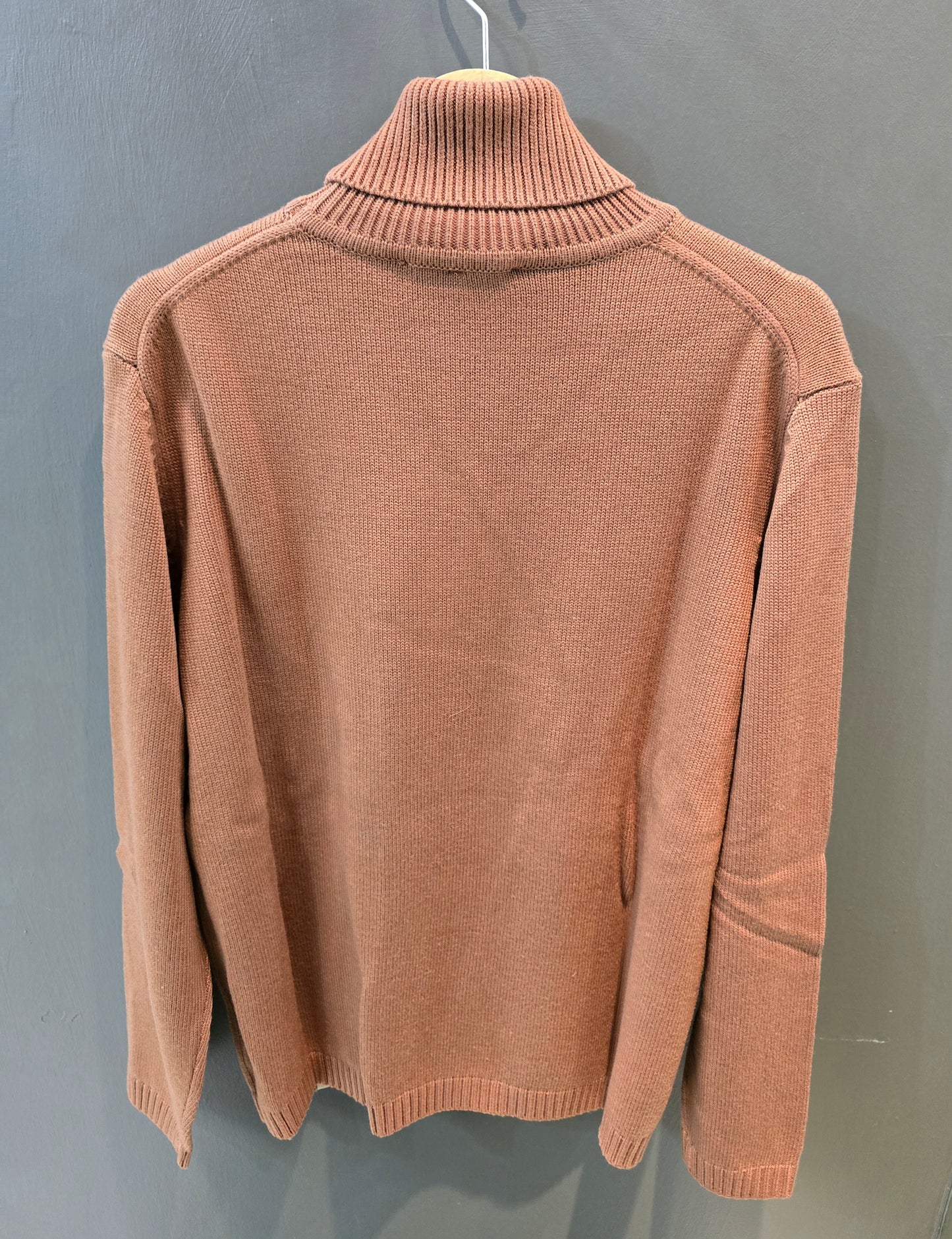 Maglia Dolcevita Media Pesantezza Biscotto Marrone Beige