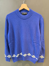 Carica l&#39;immagine nel visualizzatore di Gallery, Maglia Paricollo Rifiniture Rombi Royal Blu
