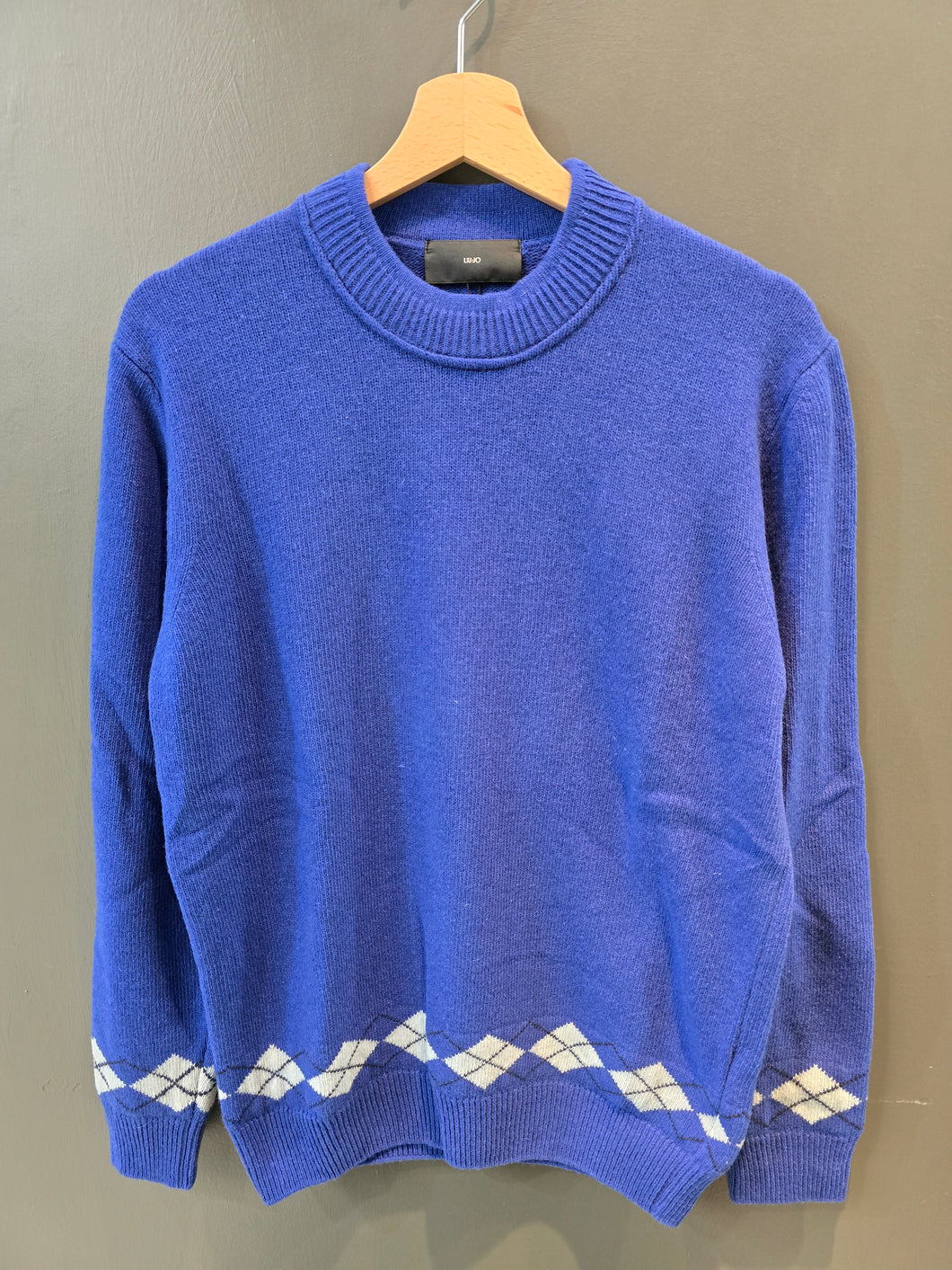 Maglia Paricollo Rifiniture Rombi Royal Blu