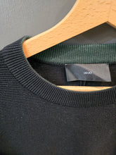 Carica l&#39;immagine nel visualizzatore di Gallery, Maglia Paricollo Nero Venatura Verde Polsi Girocollo
