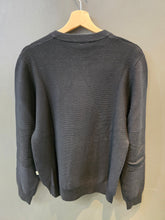 Carica l&#39;immagine nel visualizzatore di Gallery, Maglia Paricollo Nero Venatura Verde Polsi Girocollo
