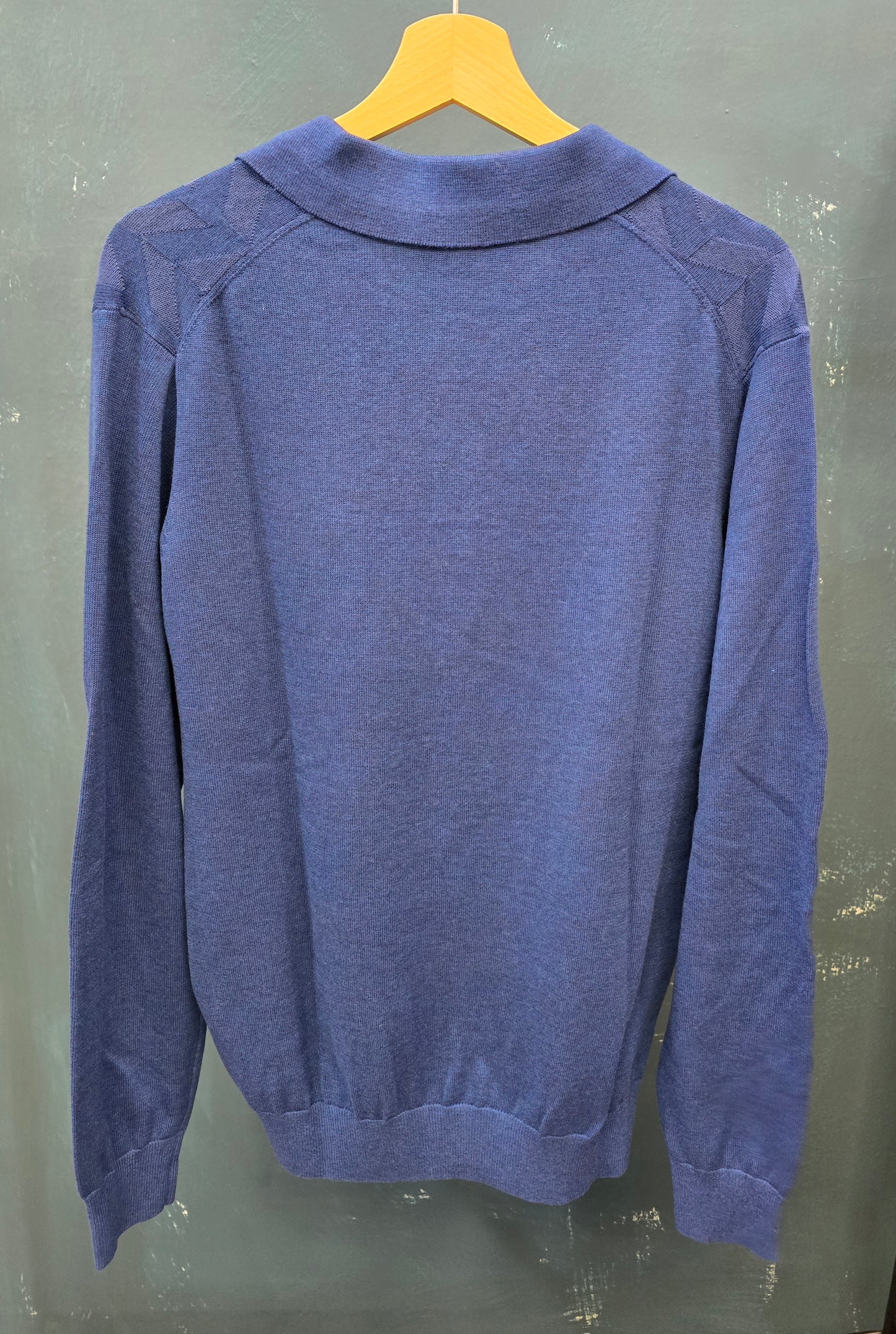 Polo Maglia Operata Carta Zucchero Blu