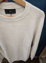 Carica l&#39;immagine nel visualizzatore di Gallery, Maglia Paricollo Coste Bianca Lana Poliestere
