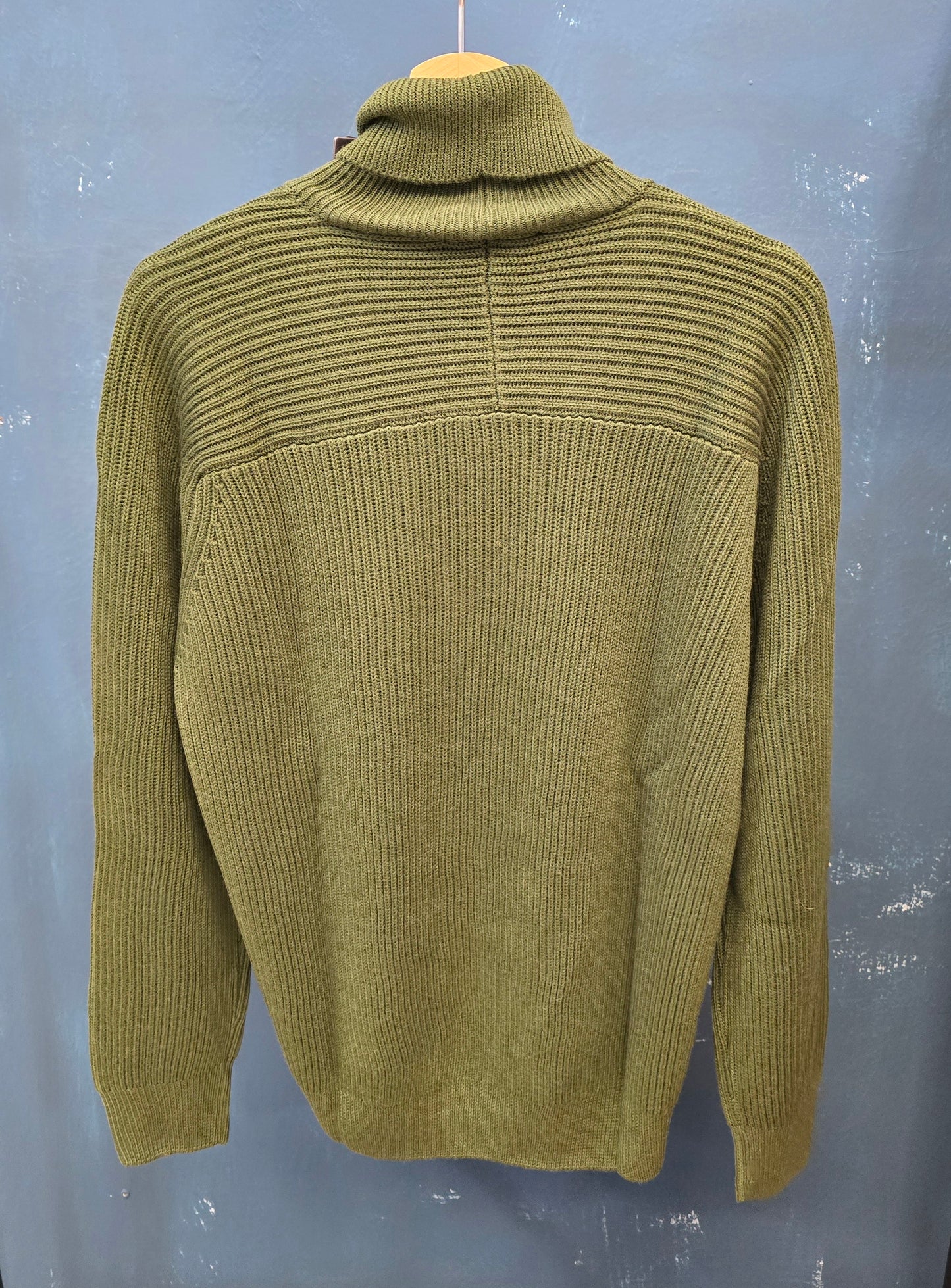 Maglia Coste Dolcevita Verde Militare Taglia XL