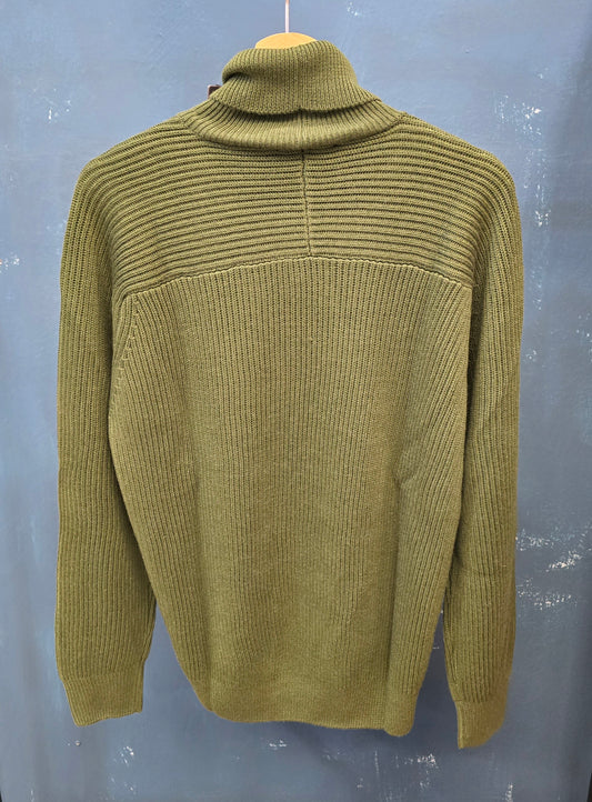 Maglia Coste Dolcevita Verde Militare Taglia XL