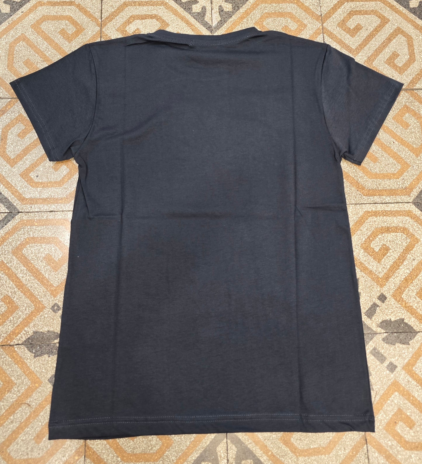 T-Shirt Paricollo Cotone Stampa Davanti Car Nero