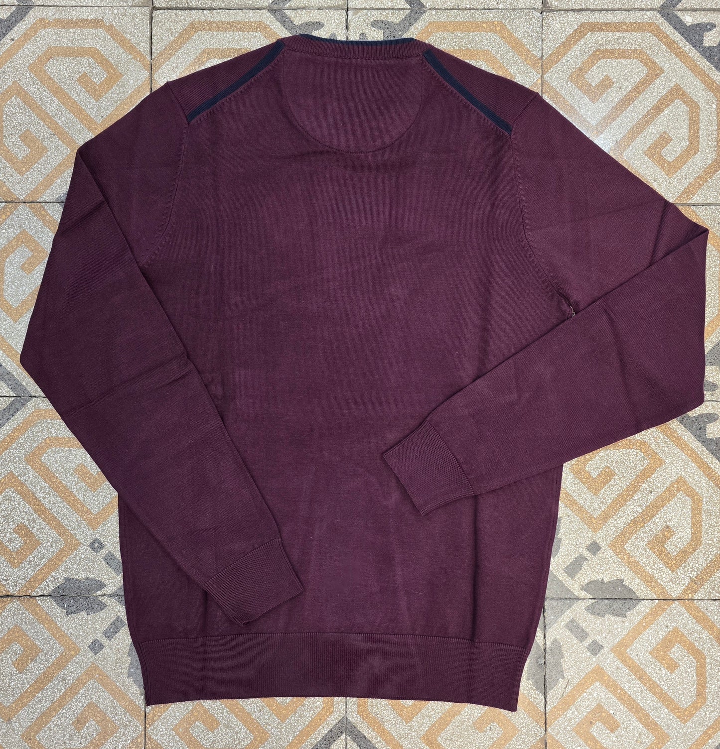 Maglia Paricollo Viscosa Toppe Contrasto Gomito Doppio Colletto