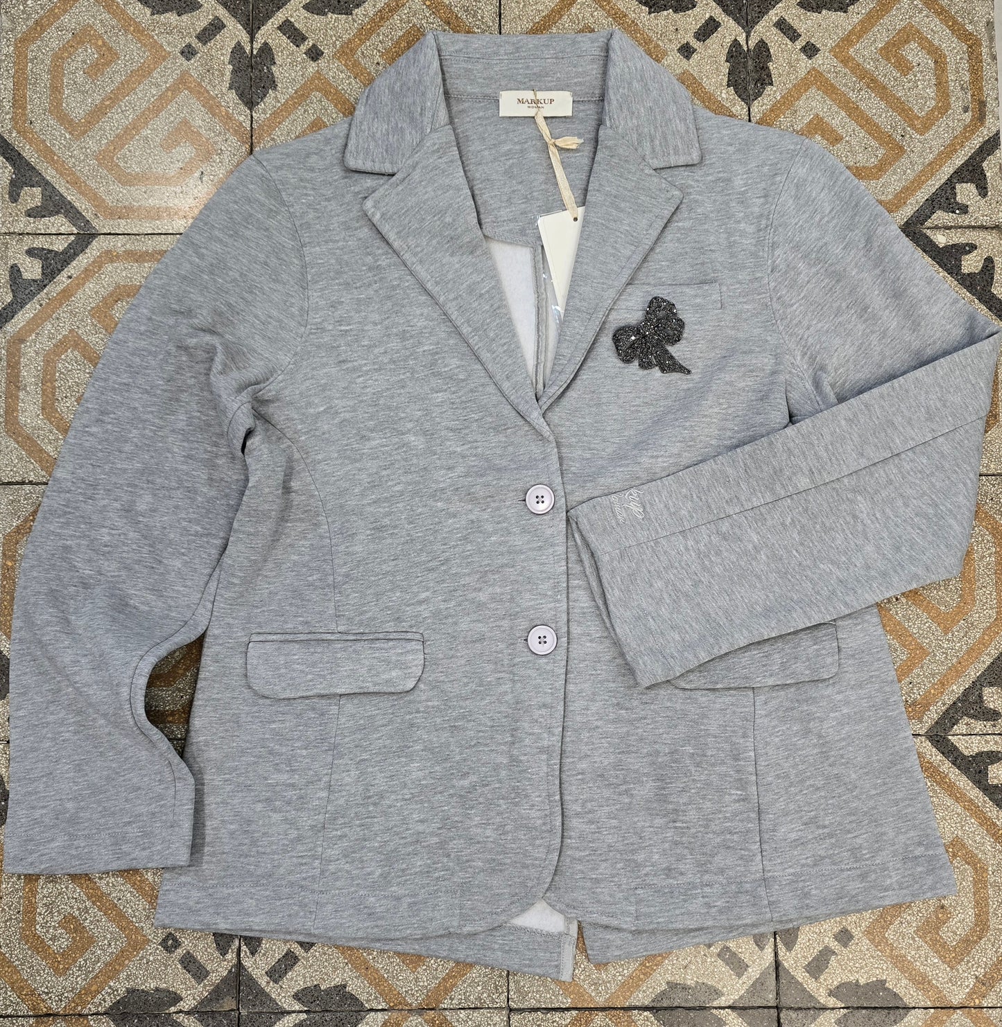 Giacca Felpa Avvitato Spilla Strass