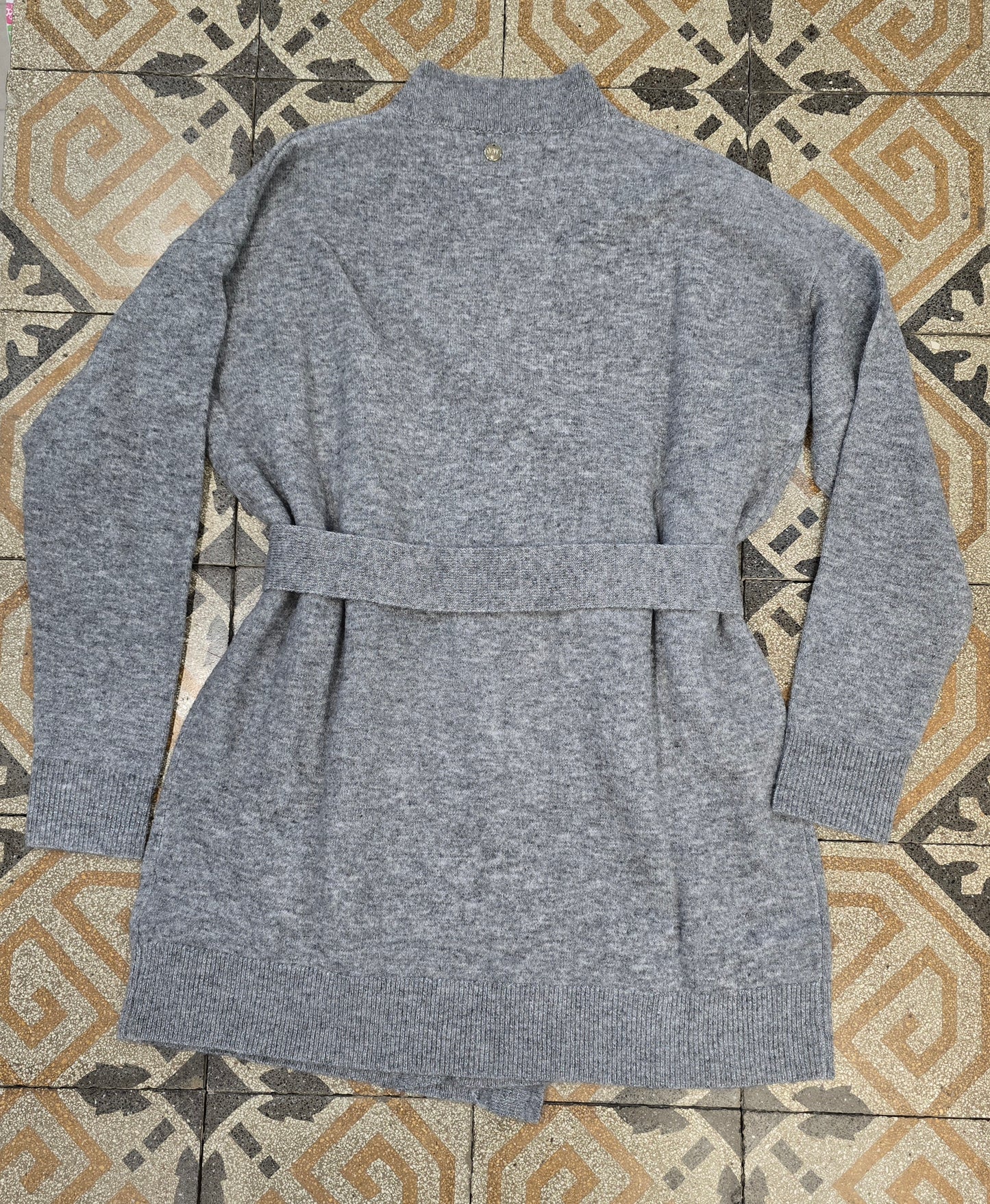 Cardigan Misto Lana Cinturato Bordature Lurex