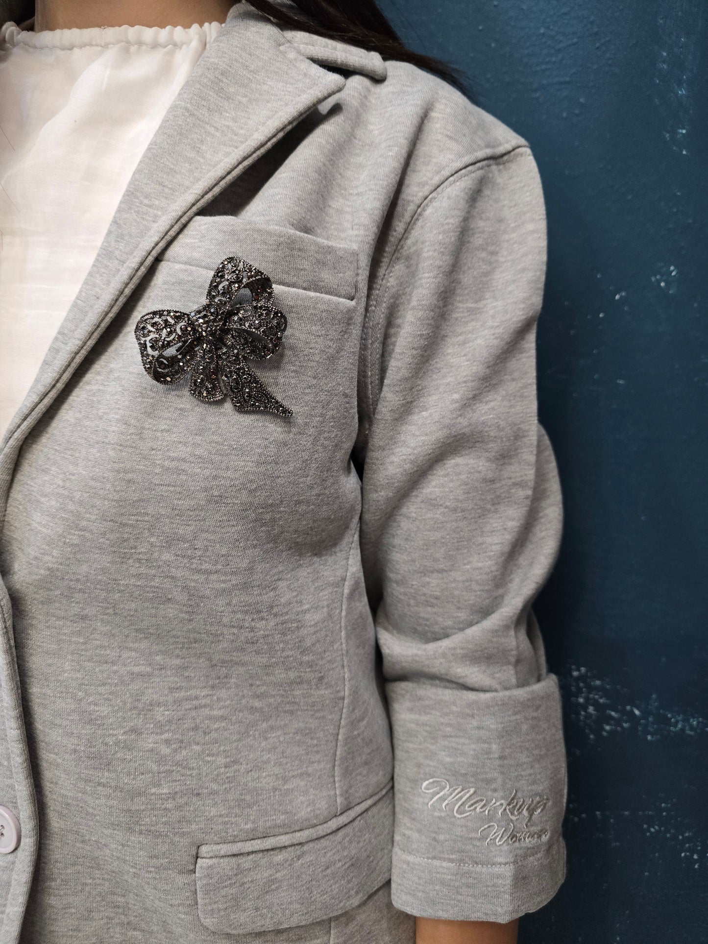 Giacca Felpa Avvitato Spilla Strass