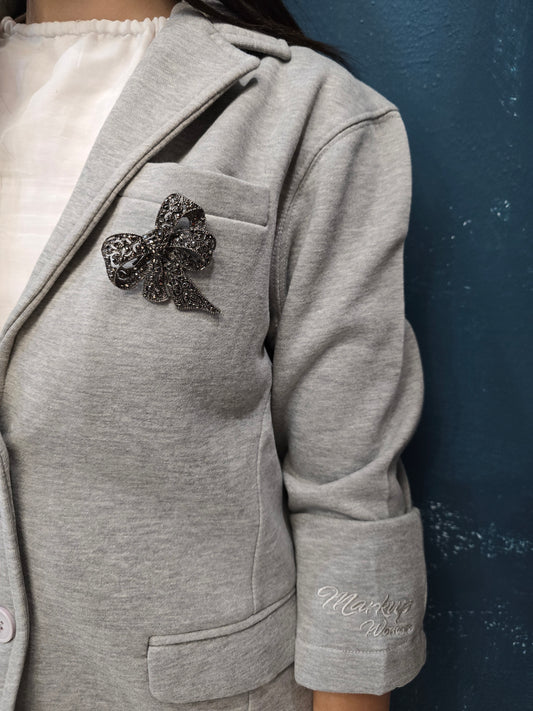 Giacca Felpa Avvitato Spilla Strass