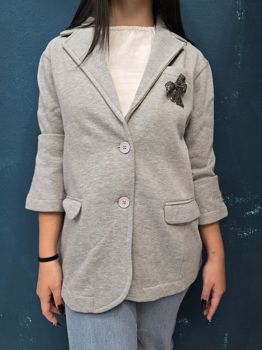 Giacca Felpa Avvitato Spilla Strass