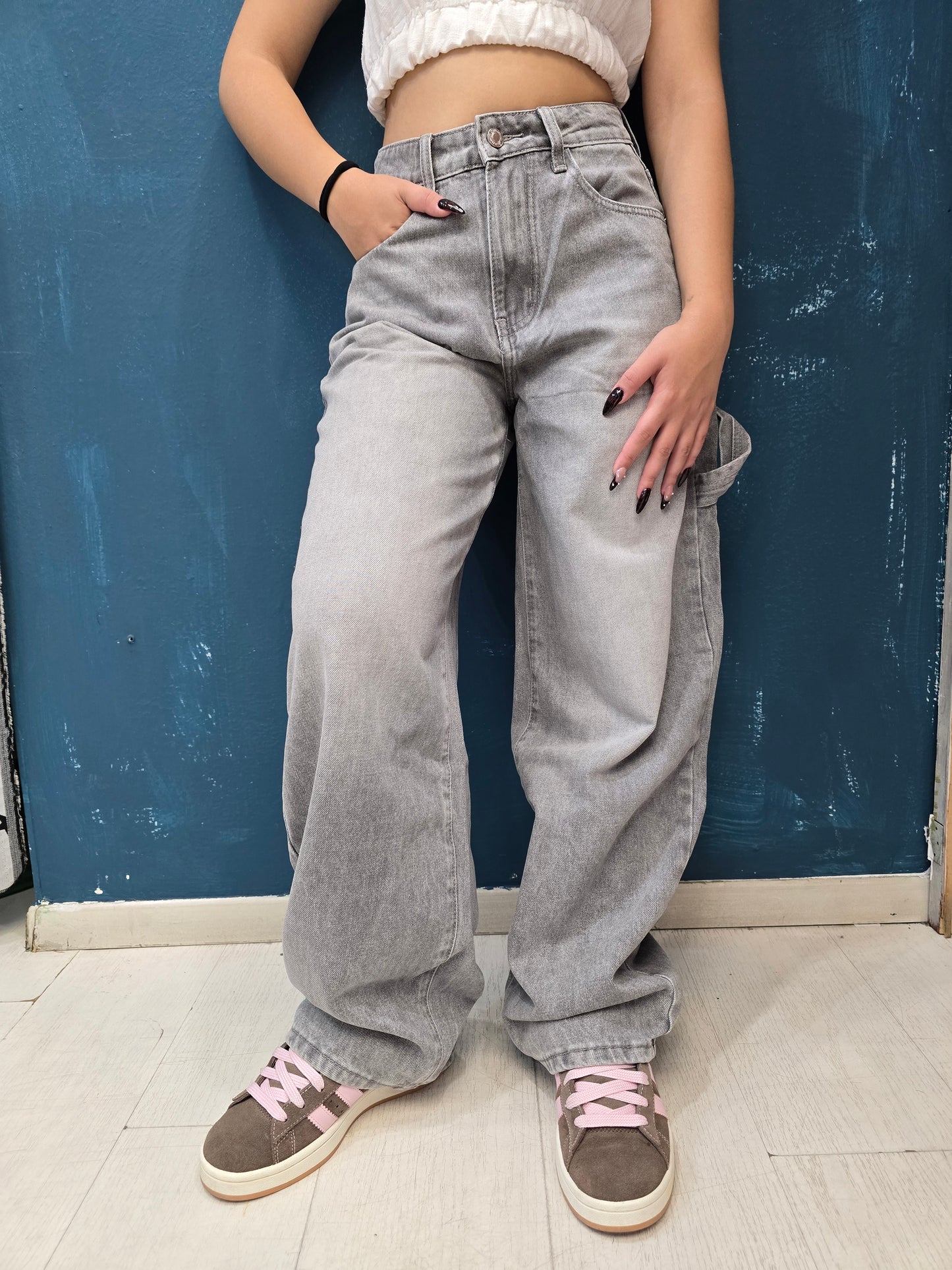 Jeans Tessuto Fermo Mom Fit