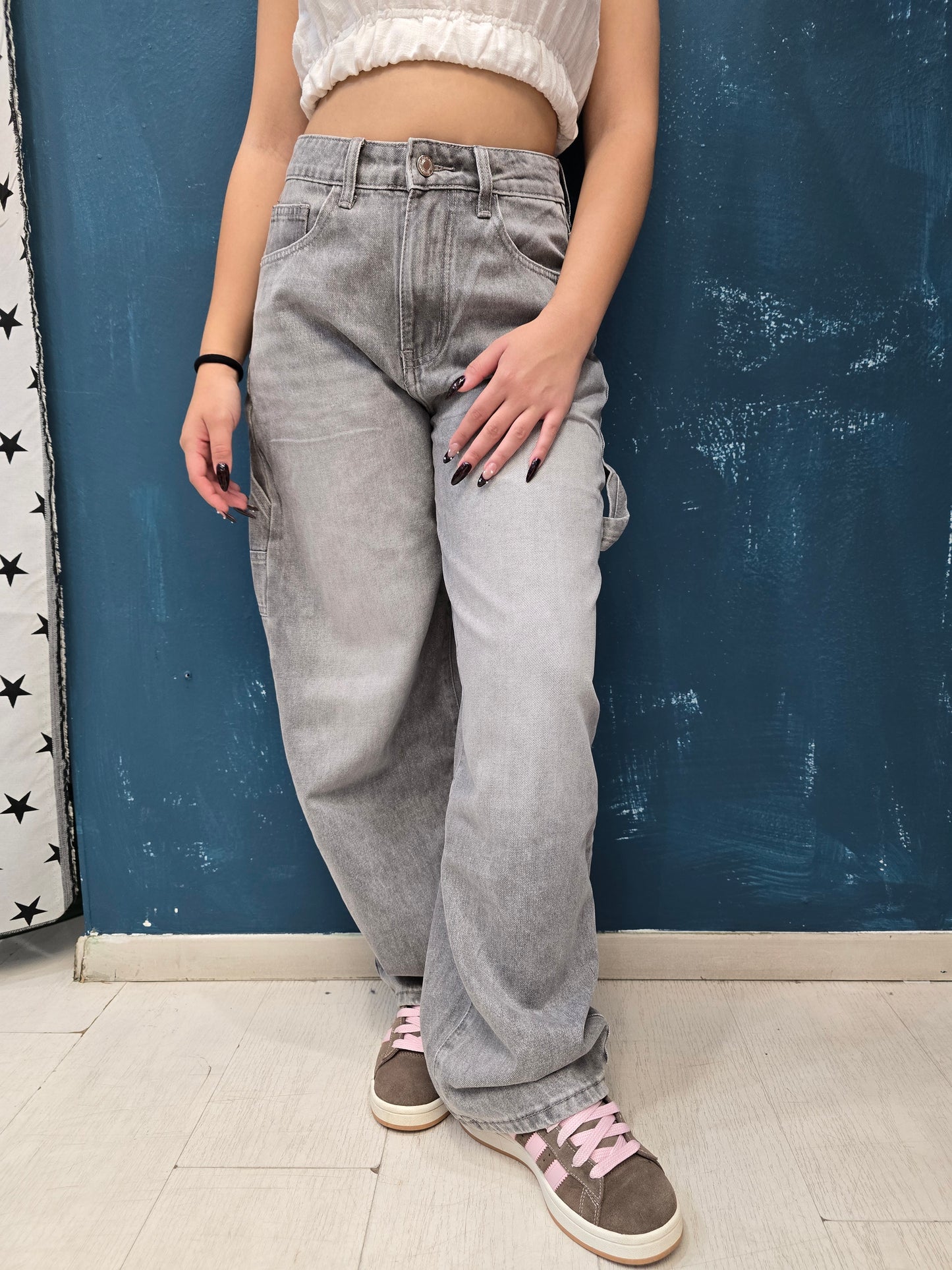 Jeans Tessuto Fermo Mom Fit