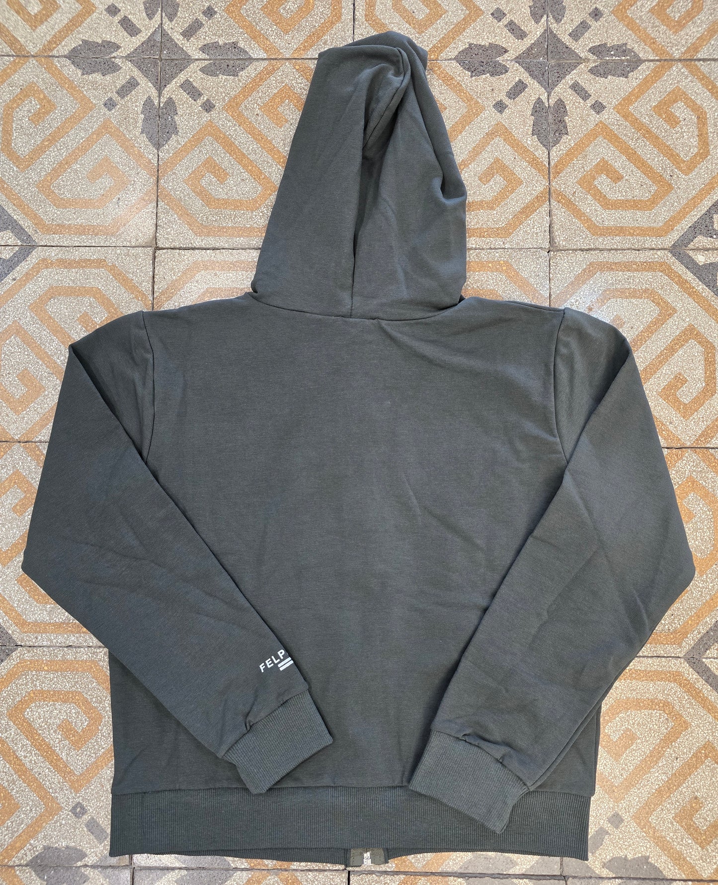 Felpa Cotone Felpato Cappuccio Tascone Zip Donna